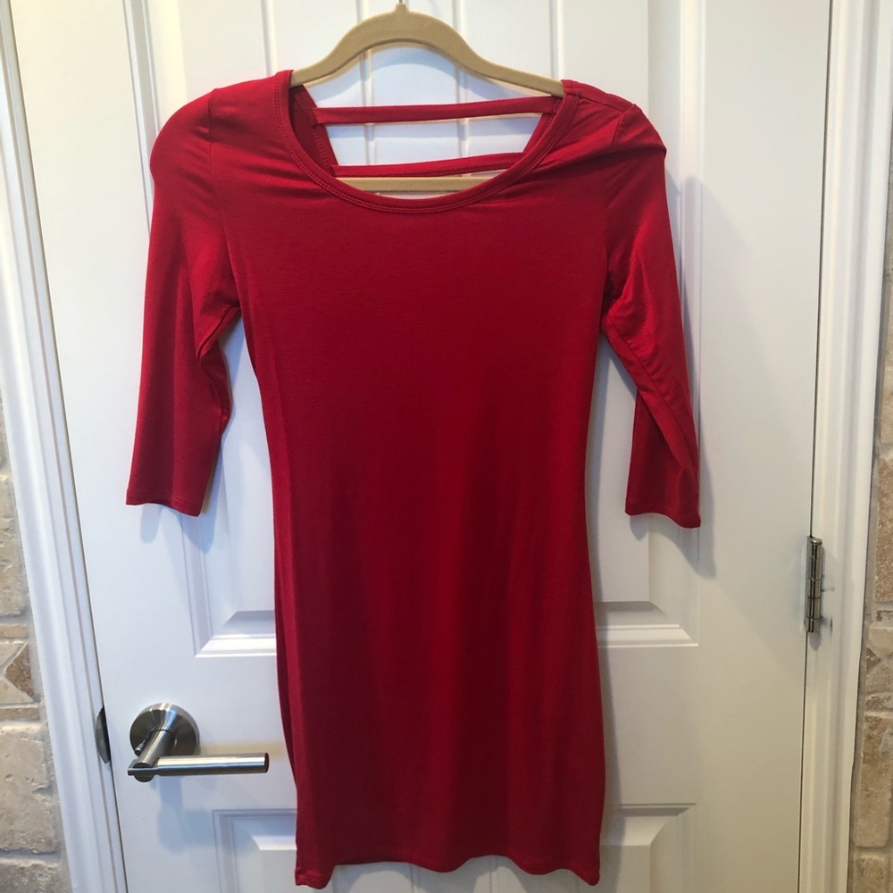 Toni Red Mini Bodycon Dress Backless
